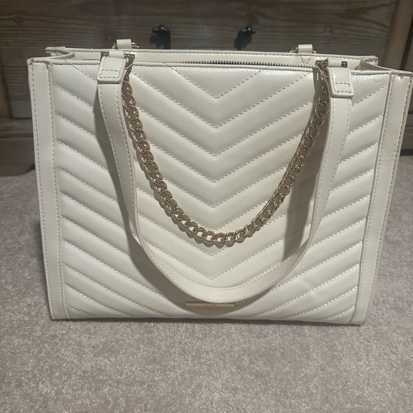 Aldo White and Gold Chain Handbag Purse - Picture 3 of 11